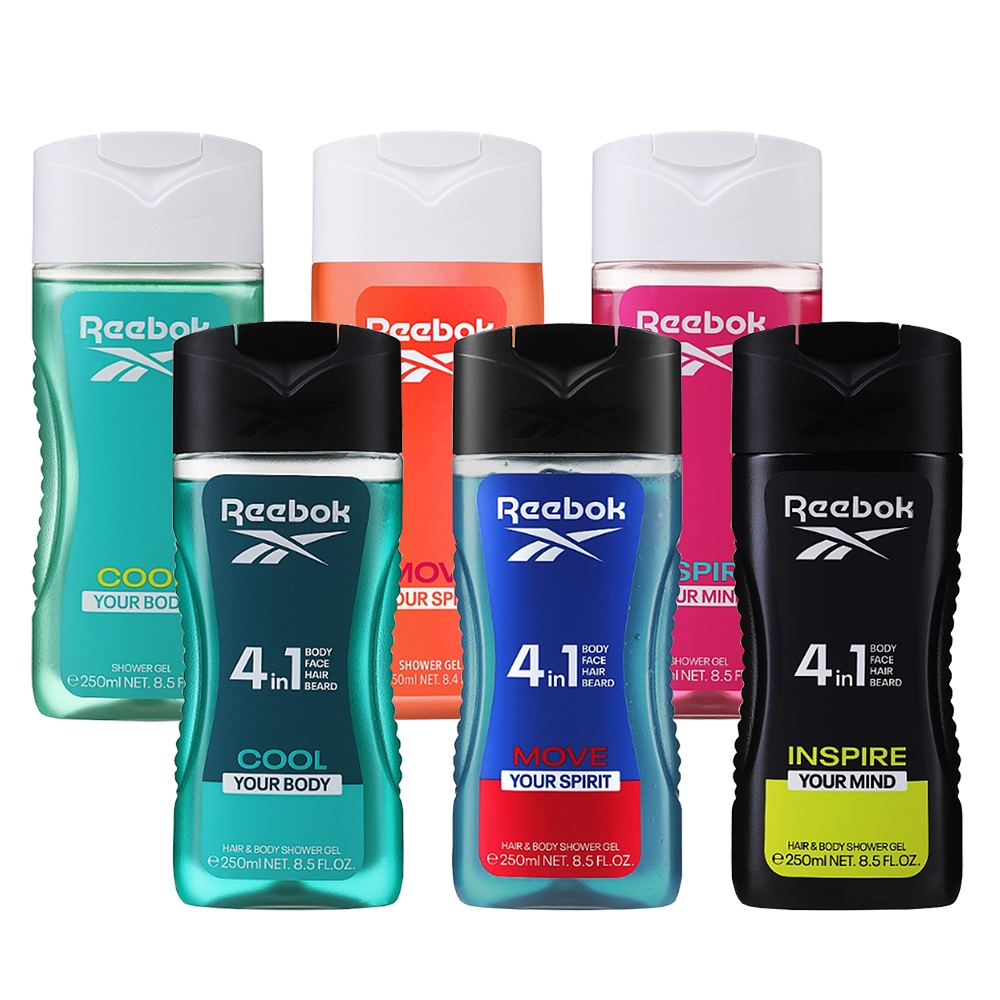 REEBOK 男性4合1全能洗髮沐浴膠/女性沐浴膠 250ml(六款任選)