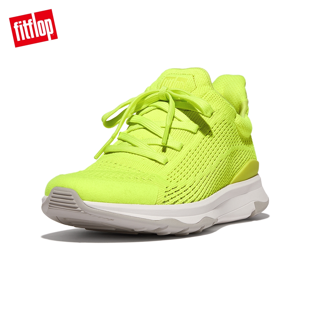 【FitFlop】VITAMIN FFX KNIT SPORTS SNEAKERS 螢光繫帶升級版運動鞋-女(螢光黃)
