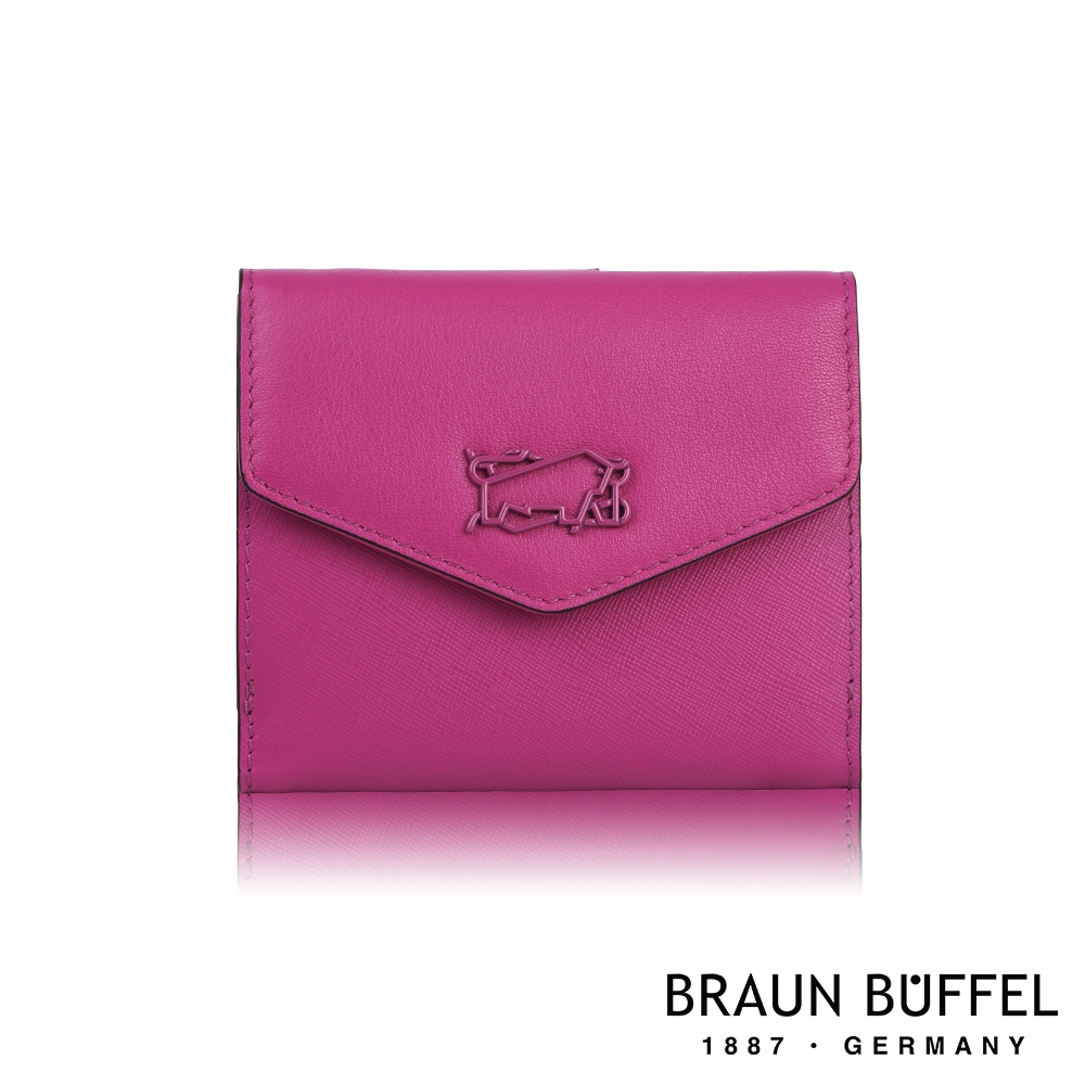 【BRAUN BUFFEL 德國小金牛】台灣總代理 SUPERSTAR-A 6卡兩折短夾-蘭花色/BF687-404-OF