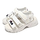 Fila 涼鞋 Tapered Sandals 女鞋 白 藍 魔鬼氈 抓地 厚底增高 涼拖鞋 斐樂 5S316Y132 product thumbnail 1