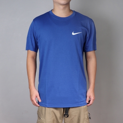 Nike T恤 Legend Tee 運動休閒 男款 圓領 棉質 吸濕排汗 快乾 基本款 藍 白 APS030-493
