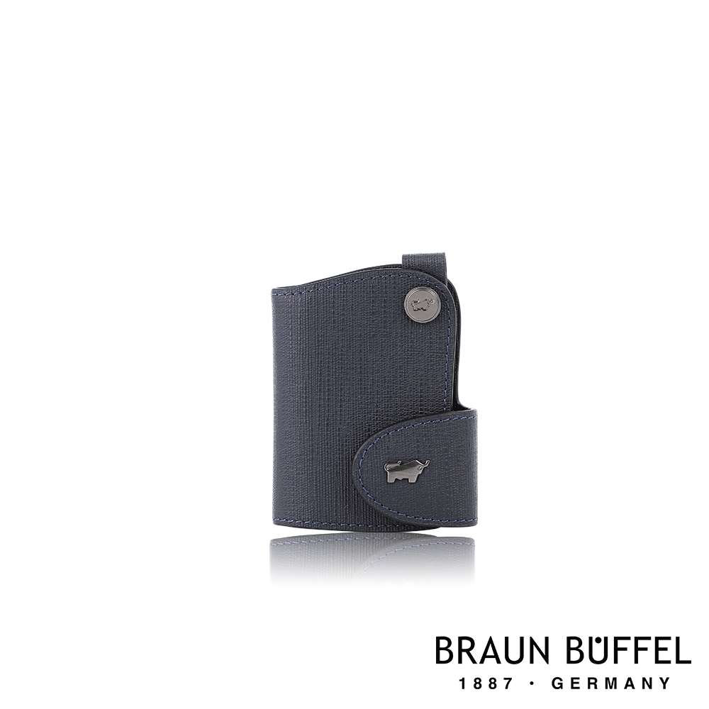 【BRAUN BUFFEL 德國小金牛】台灣總代理 戰神 鑰匙包-藍色/BF378-103-NY