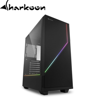 Sharkoon 旋剛 RGB FLOW 追影者 ARGB 無孔玻璃透側 ATX 電腦機殼