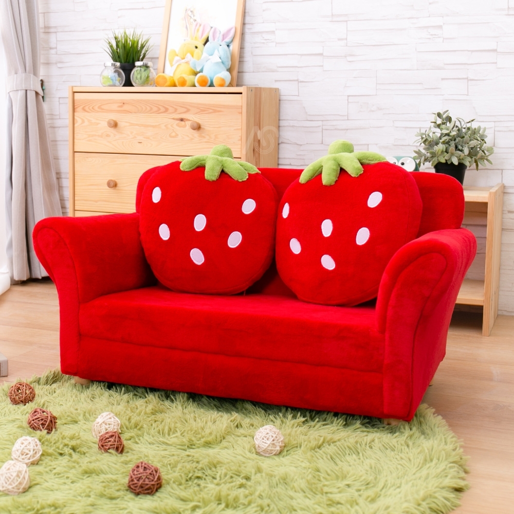 AS-紅色草莓雙人椅-90x50X48cm