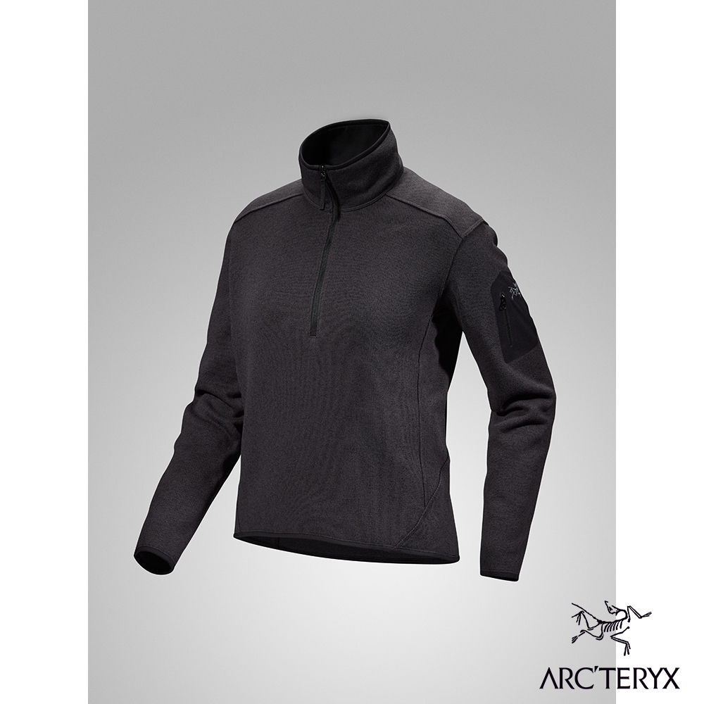 Arcteryx 始祖鳥 女 Covert 1/2 刷毛套頭衫 黑灰II