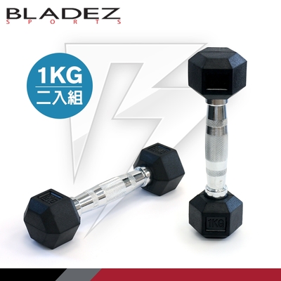 【BLADEZ】六角包膠啞鈴-1KG(二入組)