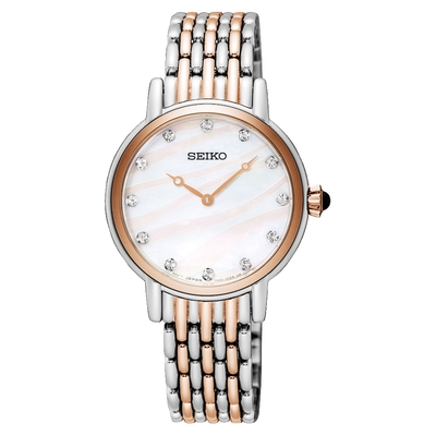 SEIKO 精工錶 貝殼面板女錶 7N00-0BL0P(SFQ806P1)29mm