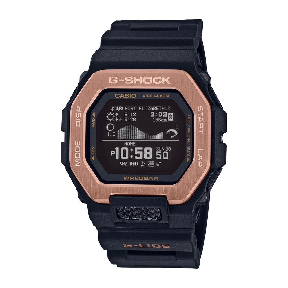 CASIO卡西歐 G-SHOCK 藍牙 衝浪運動 雙重材質錶圈 運動系列 GBX-100NS-4_46mm