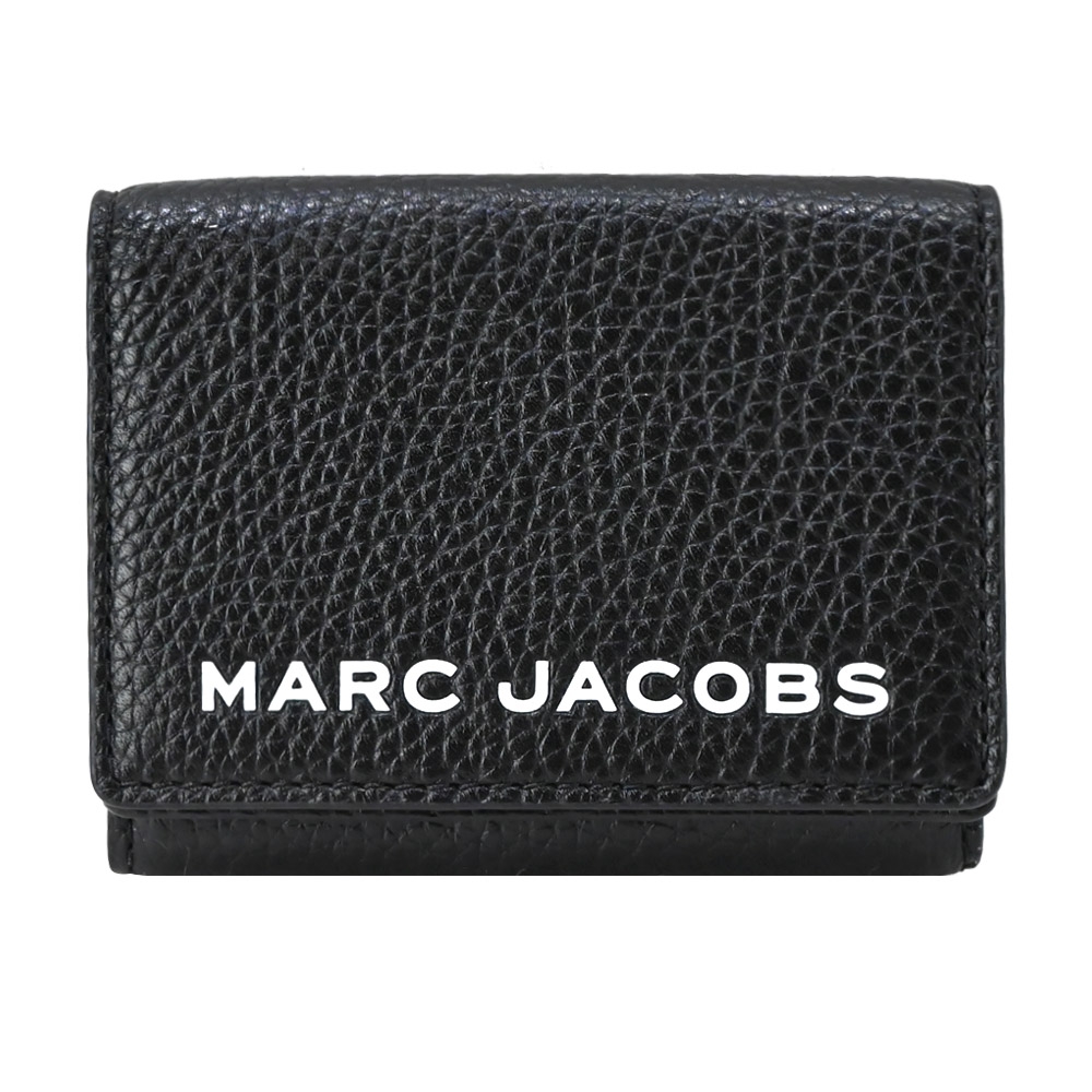 MARC JACOBS THE BOLD 皮革壓印LOGO三折短夾-黑