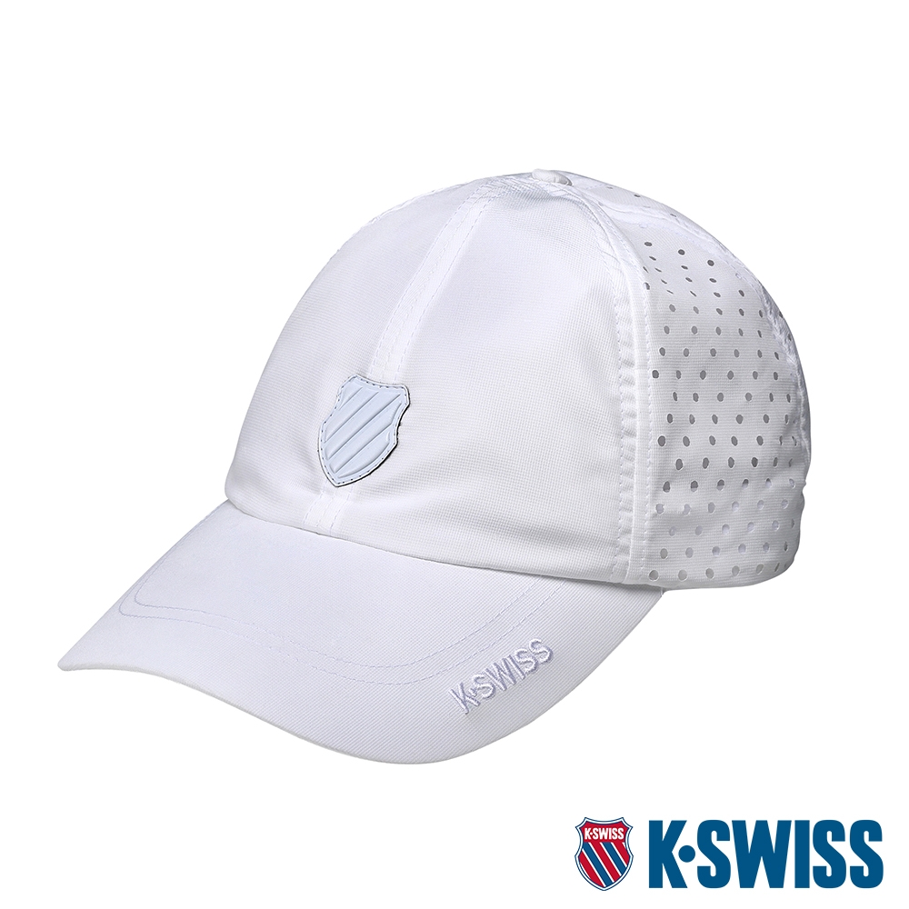 K-SWISS Leather Patch Cap排汗運動帽-白