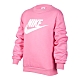 Nike K NSW CLUB FLC CREW LS HBR 童裝 大童 粉色 長袖 運動 加絨 上衣 FD2992-675 product thumbnail 1