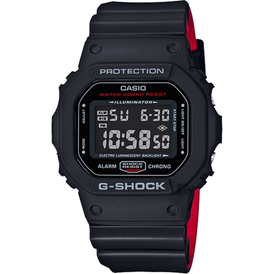 CASIO 卡西歐 G-SHOCK 經典人氣電子錶 迎春好禮-紅黑 DW-5600HR-1