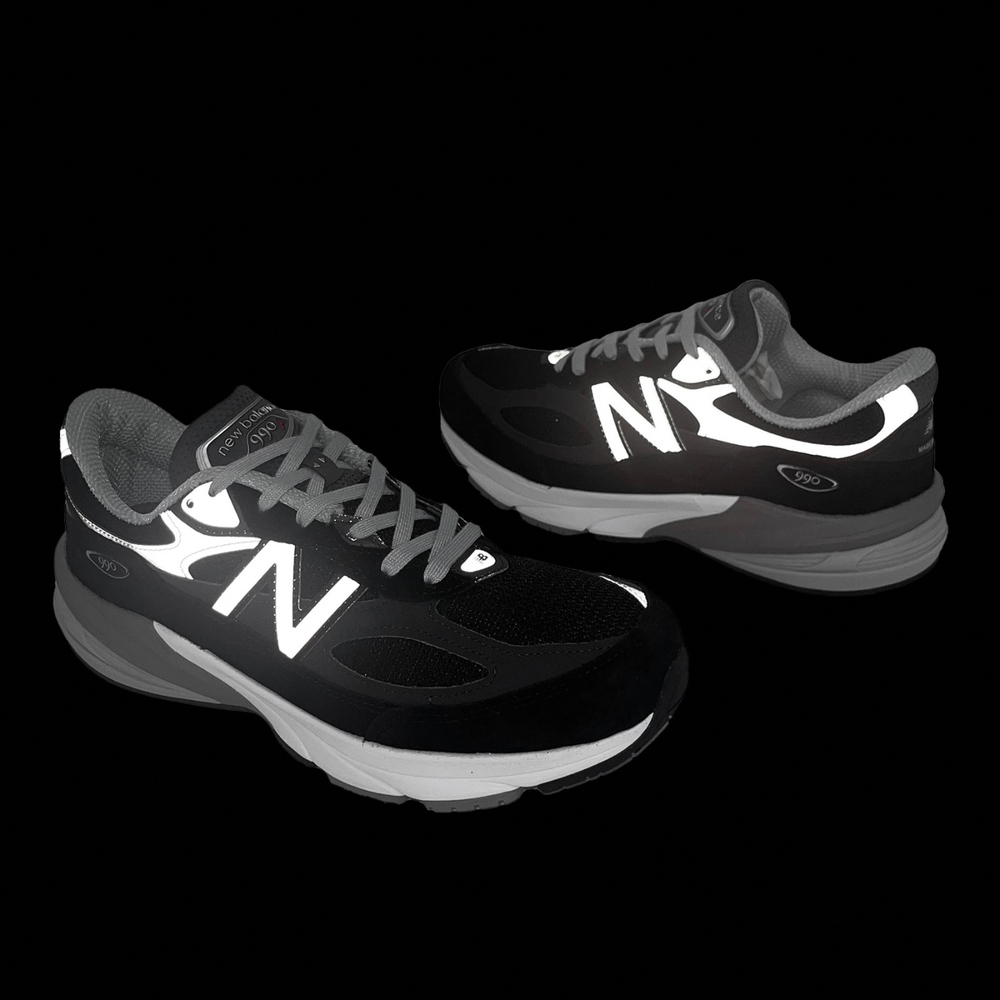 New Balance 休閒鞋990 V6 2E 寬楦男鞋黑銀美製復古麂皮NB 紐巴倫