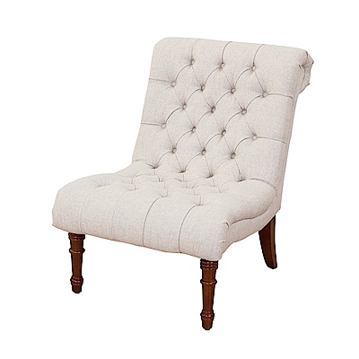 Bernice-亞爵美式復古風布沙發單人座椅(米白色)