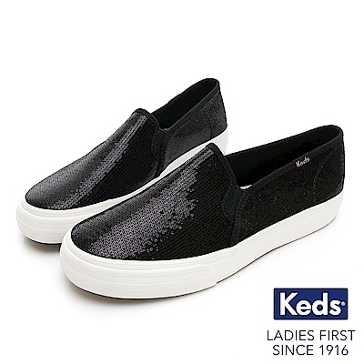 Keds  DOUBLE DECKER 亮片布面休閒便鞋-黑