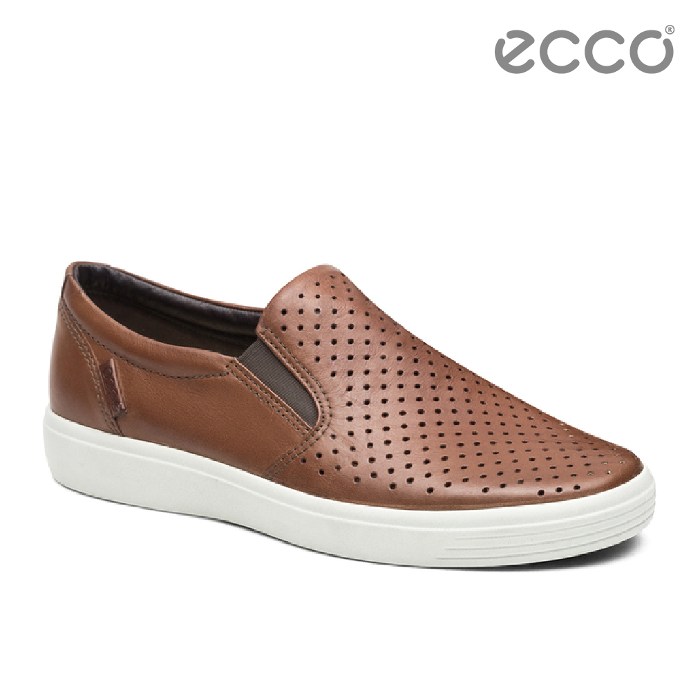 ECCO SOFT 7 MEN'S 經典輕巧休閒懶人鞋-棕