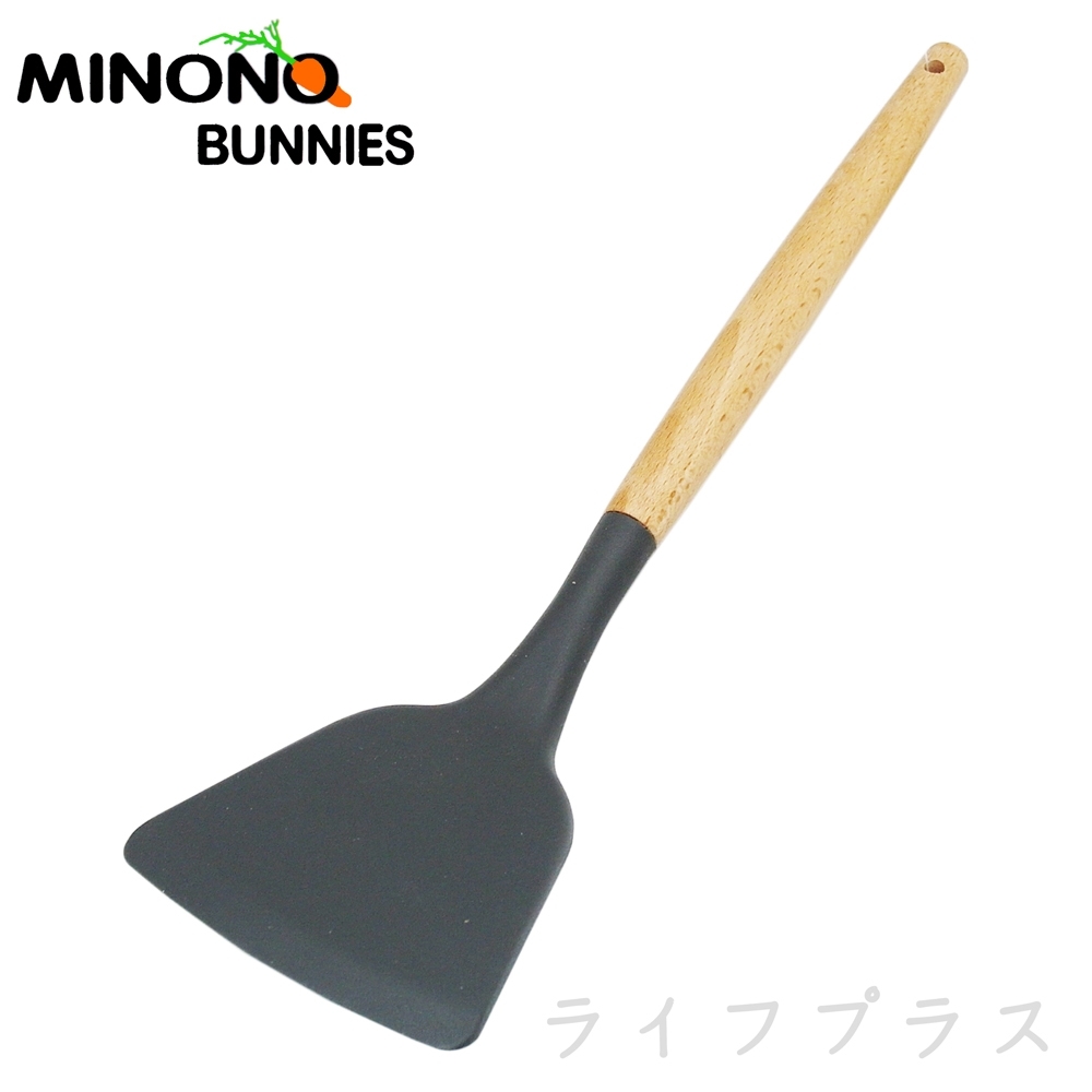 MINONO 米諾諾不沾鍋櫸木矽膠鍋鏟-2入