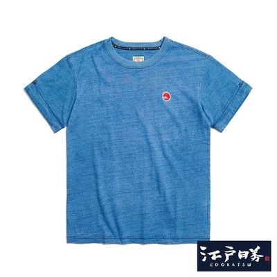 EDOKATSU 江戶勝 反摺短袖T恤-男-漂淺藍