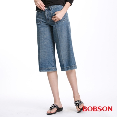 BOBSON 女款低腰粗結紗七分褲(112-58)