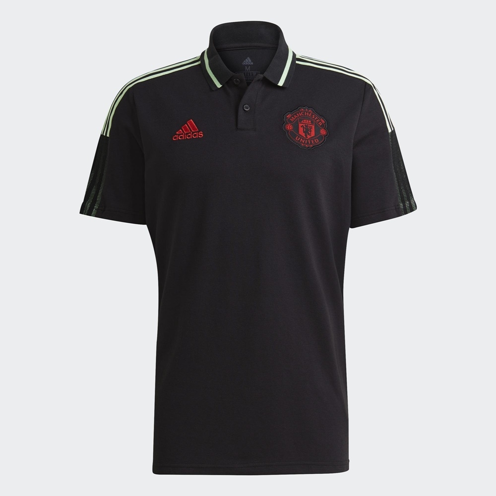 ADIDAS MUFC POLO 曼聯隊 男短袖上衣-黑-GR9578