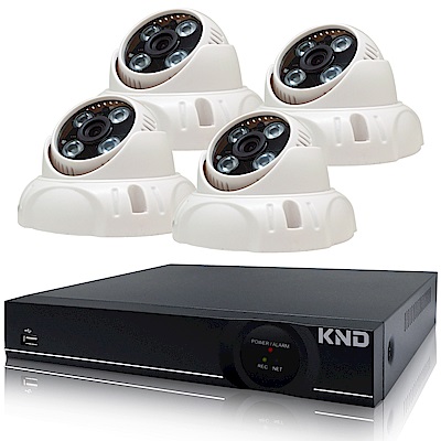 奇巧 4路1080P台製KND單硬碟款主機-含SONY 200萬半球型攝影機x4