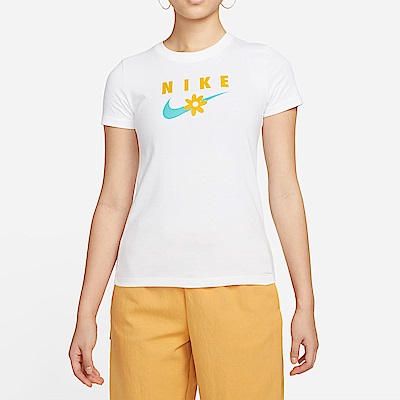 Nike W NSW Tee SS Sport Daisy [DN5859-100] 女 短袖上衣 T恤 休閒 花卉 白