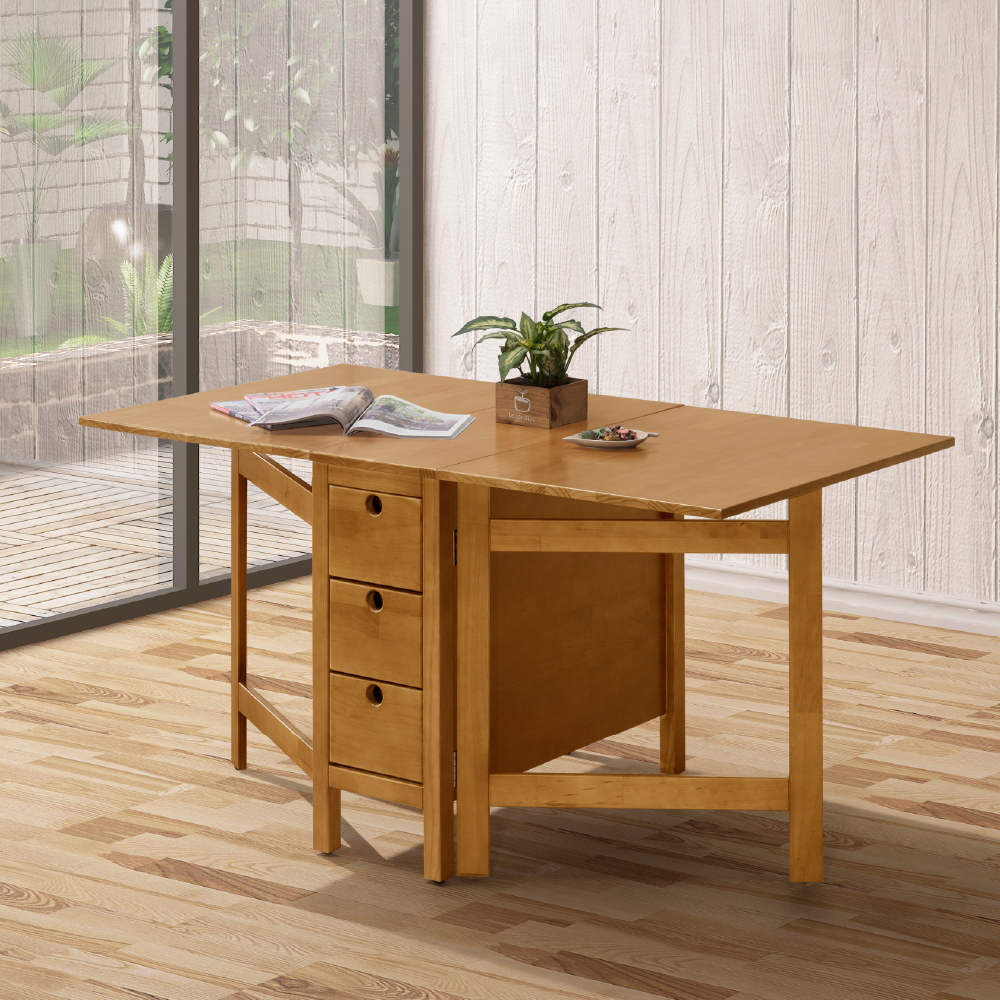 WAKUHOME 瓦酷家具 MILANO實木功能餐桌/樟木色-150x80x75cm