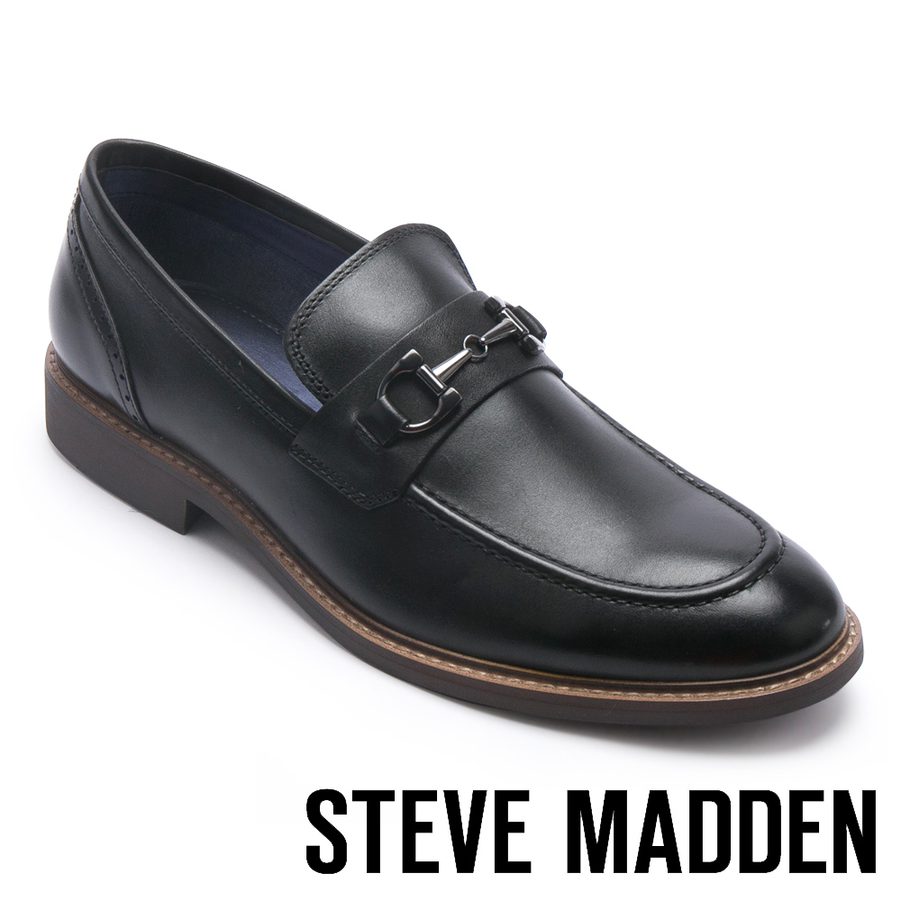 STEVE MADDEN-BRADSHAW馬銜扣真皮男士紳士鞋-黑色