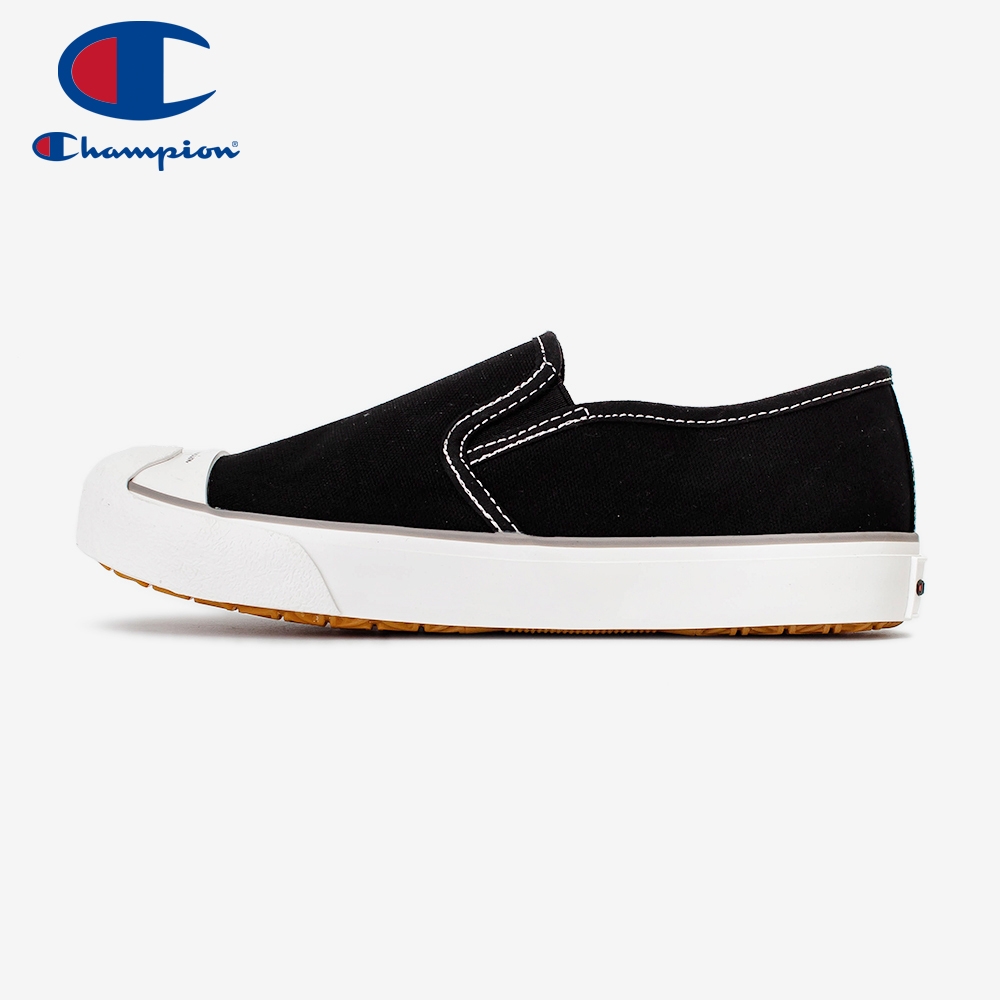 【【Champion】COZY SLIP 低調系帆布懶人休閒鞋 黑色 簡約配色 好搭配 氣質優雅(WSLS-2007-11)