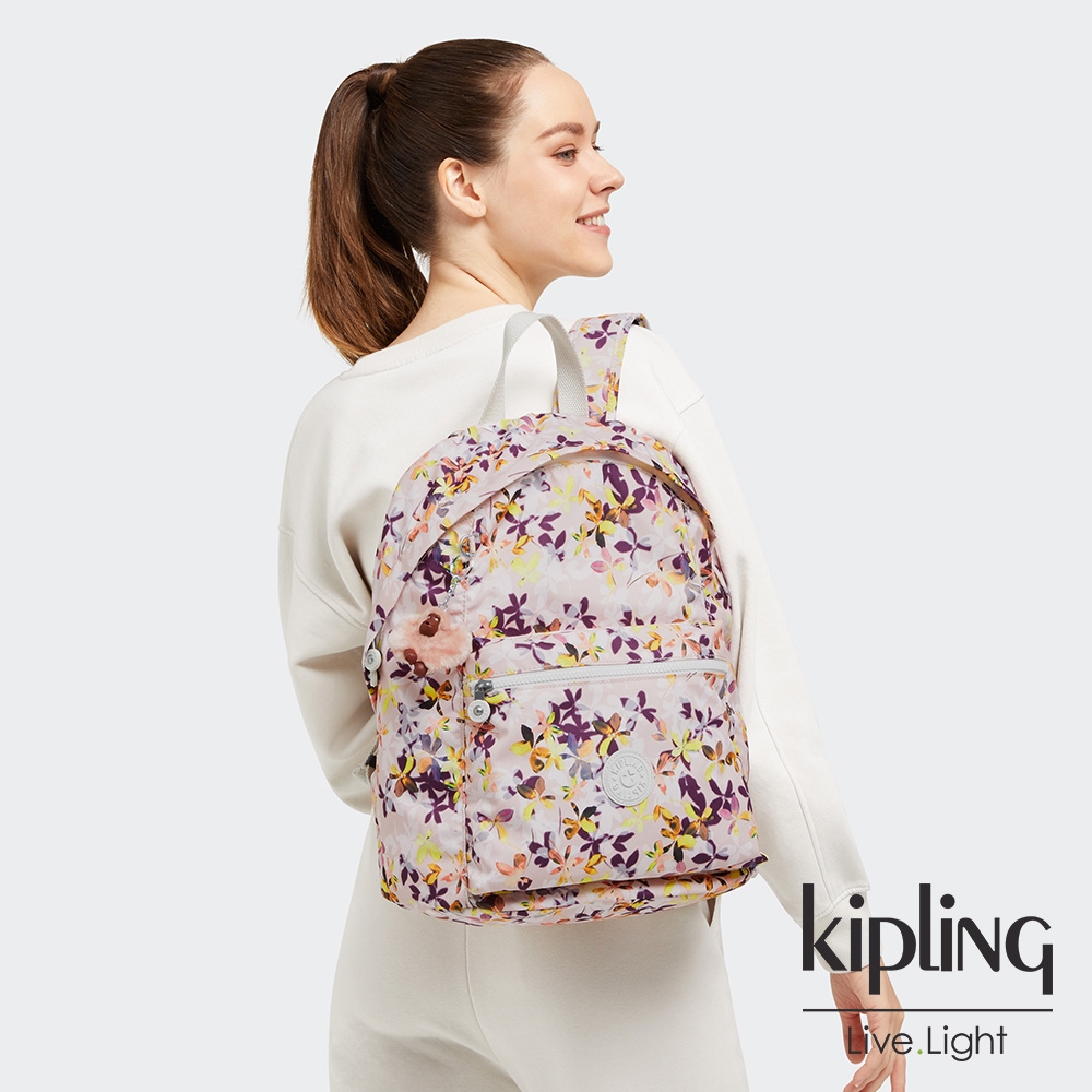 Kipling 飄零落花粉大容量造型簡約後背包-REPOSA L