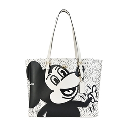 COACH Disney Mickey Mouse X Keith Haring 米奇皮革托特包(米白)