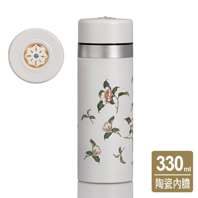 花神活瓷保溫杯 / 鎏金+水晶 / 2色 330ml