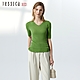 JESSICA RED - 簡約百搭羊毛混紡V領短袖針織衫824159（綠） product thumbnail 1