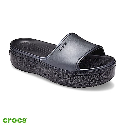 Crocs 卡駱馳 (中性鞋) 厚底卡駱班金屬涼拖 205913-002