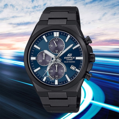 CASIO 卡西歐 EDIFICE 太陽能三眼計時手錶 迎春好禮 EQS-950DC-2A