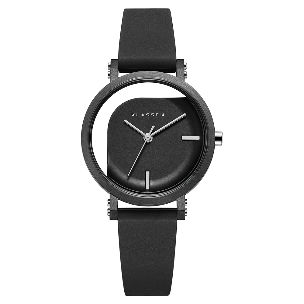 KLASSE14 唯我完美黑色不鏽鋼女性腕錶-透視黑/32mm