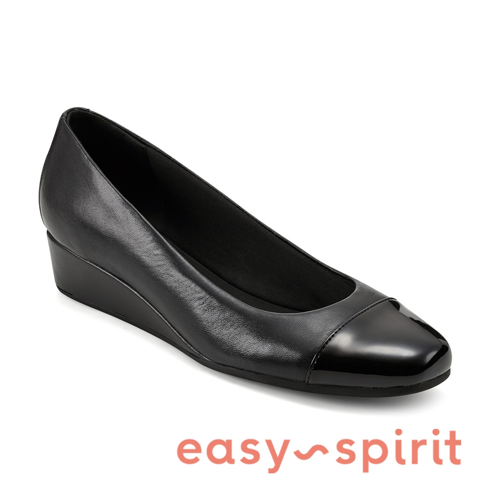 Easy Spirit- seGRACEY 百搭素面楔型娃娃鞋-黑色