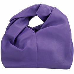 J.W. Anderson TWISTER HOBO 柔軟小牛皮扭結手提包(紫色)