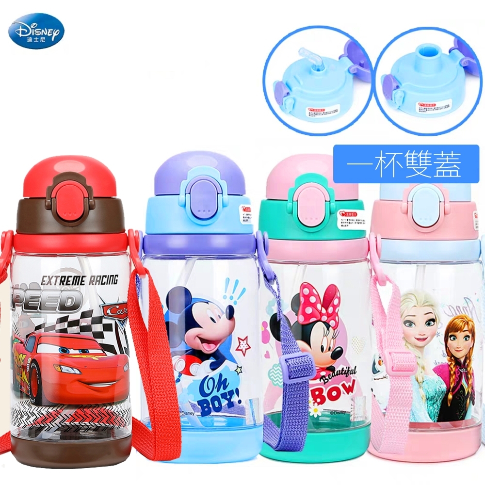 Disney 迪士尼 背帶式吸管直飲雙蓋兩用兒童水壺520ml-不含雙酚A product image 1