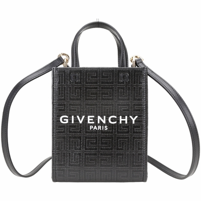 GIVENCHY G-Tote 4G老花塗層帆布直立迷你手提/斜背包(黑色)