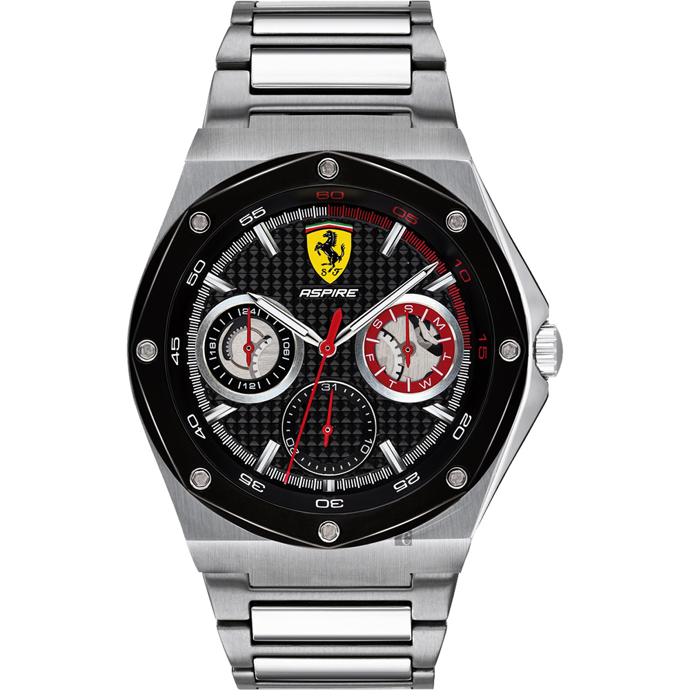 Scuderia Ferrari 法拉利 奔馳日曆手錶(FA0830535)-黑x42mm