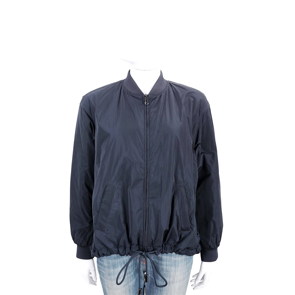 Emporio Armani Water Repellent 輕量防潑水黑藍色菱格紋雙面穿夾克