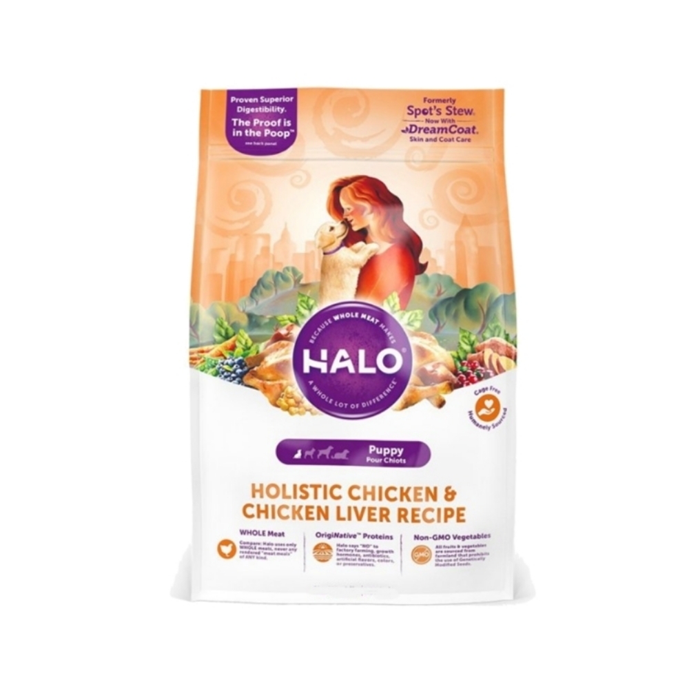 HALO 嘿囉 TM幼犬燉食-新鮮雞肉燉燕麥+豌豆 4lb(1.81kg)