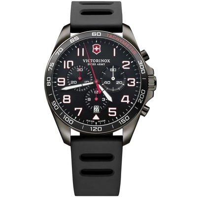 VICTORINOX瑞士維氏 Fieldforce 經典計時腕錶-黑 42mm / VISA-241889