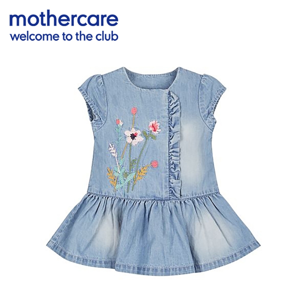 mothercare 專櫃童裝 單寧印花長洋裝/牛仔洋裝 (3-18個月)
