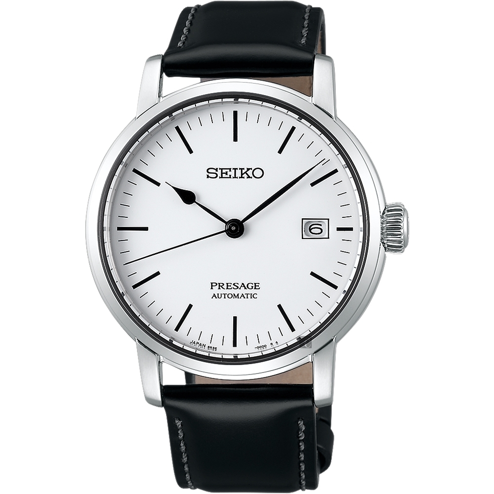 SEIKO PRESAGE 琺瑯工藝機械錶-白/40mm(SPB113J1)