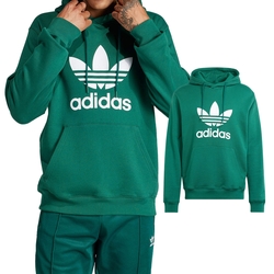 Adidas Trefoil Hoody 男款 綠色 三葉草 運動 長袖 上衣 帽T IM9407