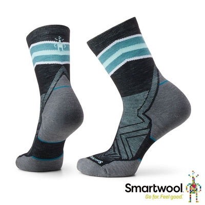 官方直營 Smartwool 女機能跑步局部輕量減震中筒襪 黑色 美麗諾羊毛襪 跑襪 保暖襪 除臭襪