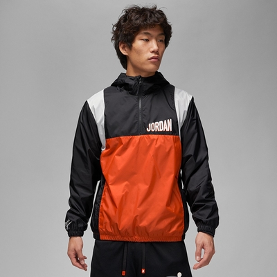 NIKE AS M J FLT MVP HBR HOODED WVN 男休閒外套-黑/橘-DV7601010