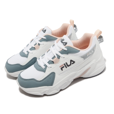 Fila 休閒鞋 Hidden Tape 7 女鞋 灰 粉紅 復古 老爹鞋 斐樂 5J944X116